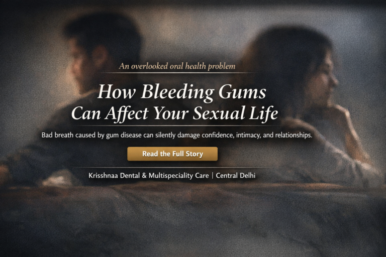 showing emotional distance between a couple highlighting how bleeding gums and bad breath affect relationships