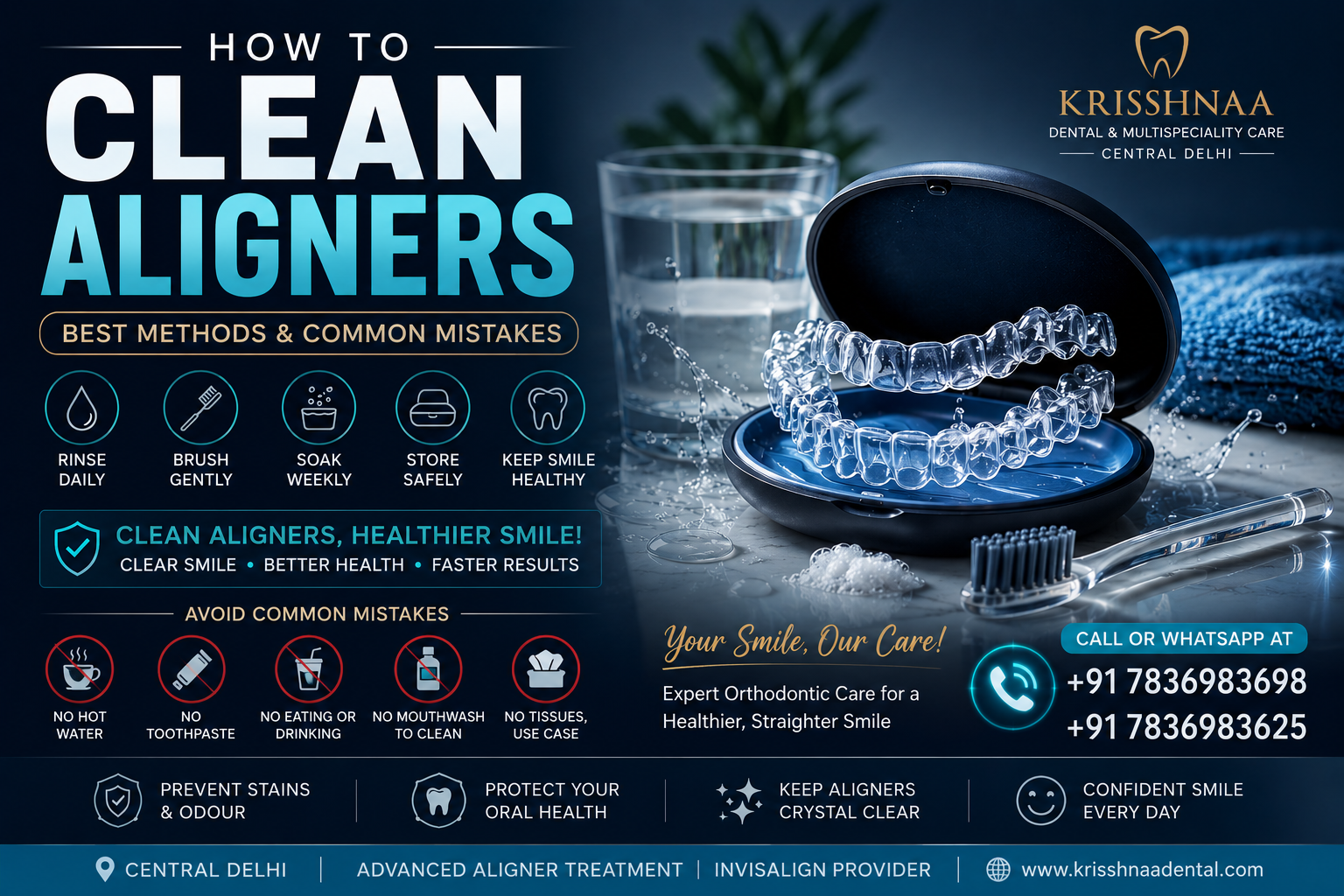How to Clean Aligners Properly: Best Cleaning Methods & Common Mistakes to Avoid