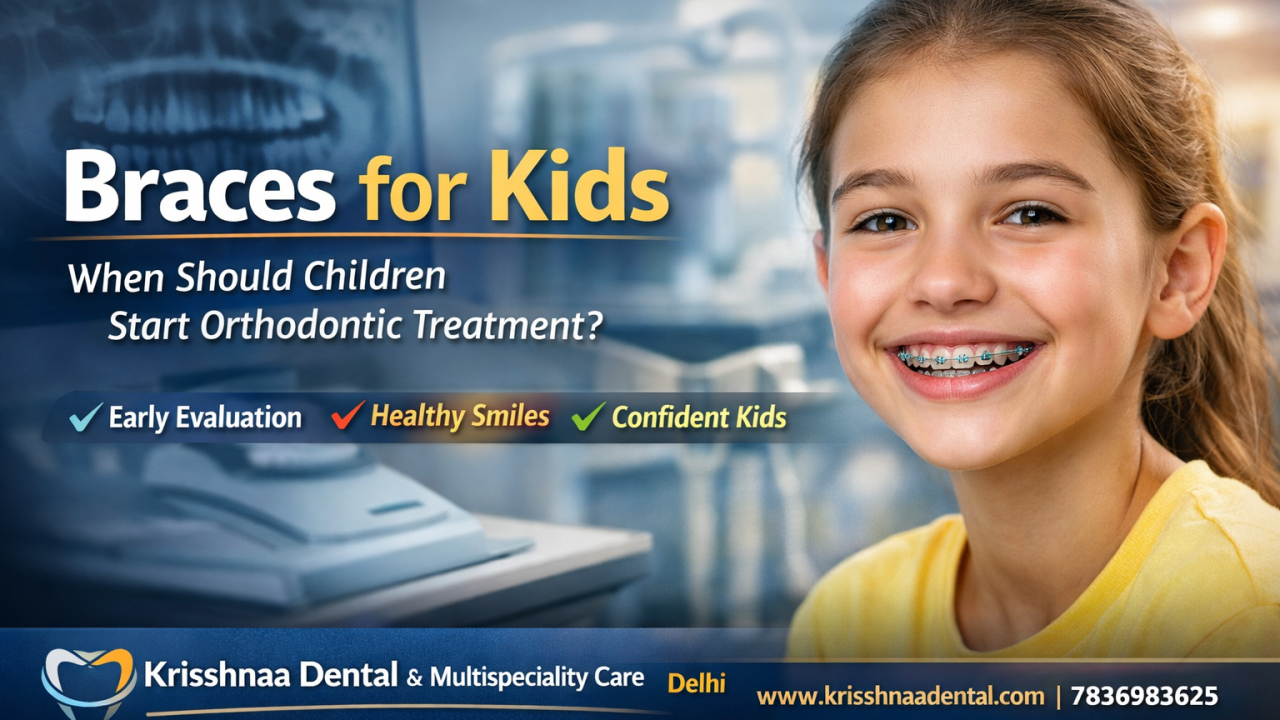 Growing Smiles Deserve the Right Care Braces for Kids at the Right Age Early check-ups. Healthier teeth. Confident children. Krisshnaa Dental & Multispeciality Care, Delhi