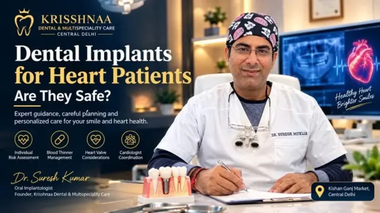 Dental implant consultation for a heart patient with an implant dentist in Delhi