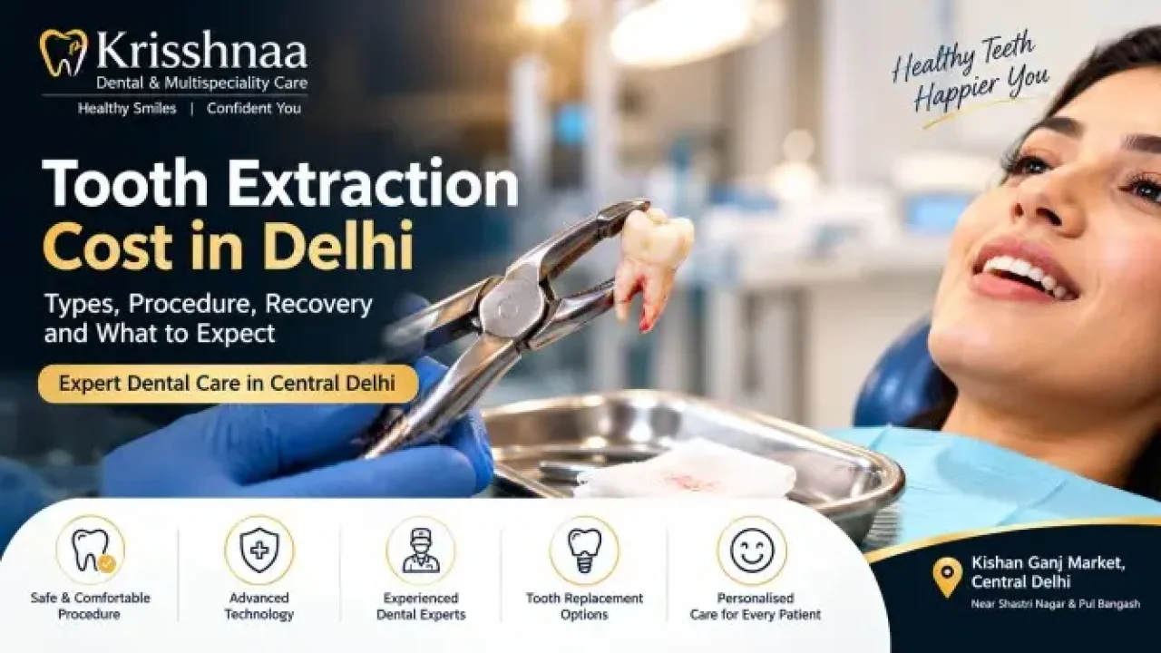 Tooth extraction procedure and treatment cost in Delhi at Krisshnaa Dental & Multispeciality Care, Central Delhi